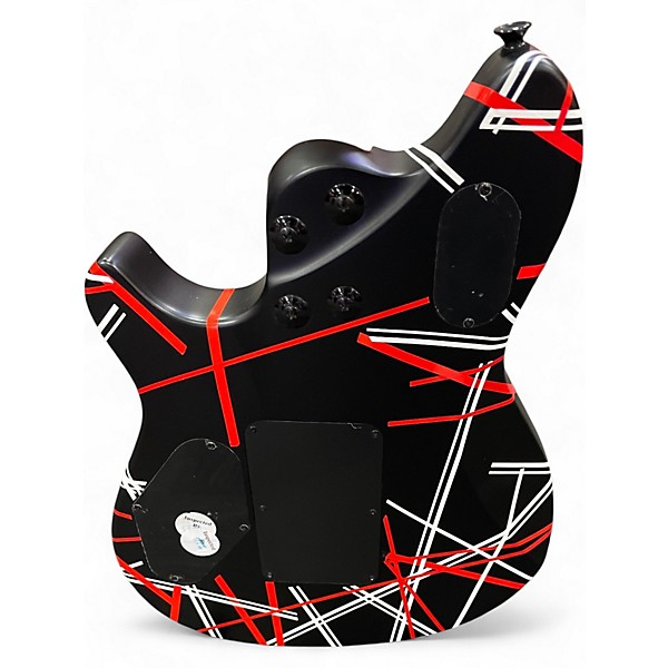 Used EVH Wolfgang Standard Red with Black and White Stripes Solid Body Electric Guitar