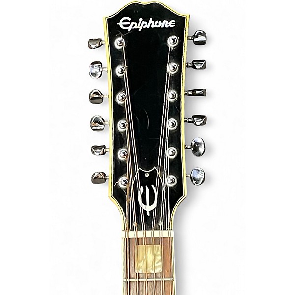 Vintage 1970s Epiphone FT565 12 String Dreadnaught Natural 12 String Acoustic Guitar