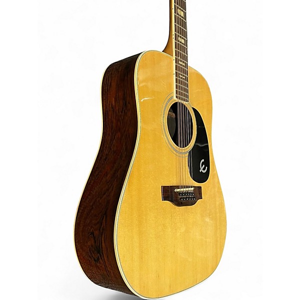 Vintage 1970s Epiphone FT565 12 String Dreadnaught Natural 12 String Acoustic Guitar