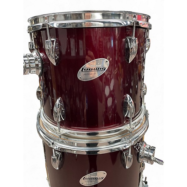Used Ludwig 5 Piece Accent Wine Red Drum Kit