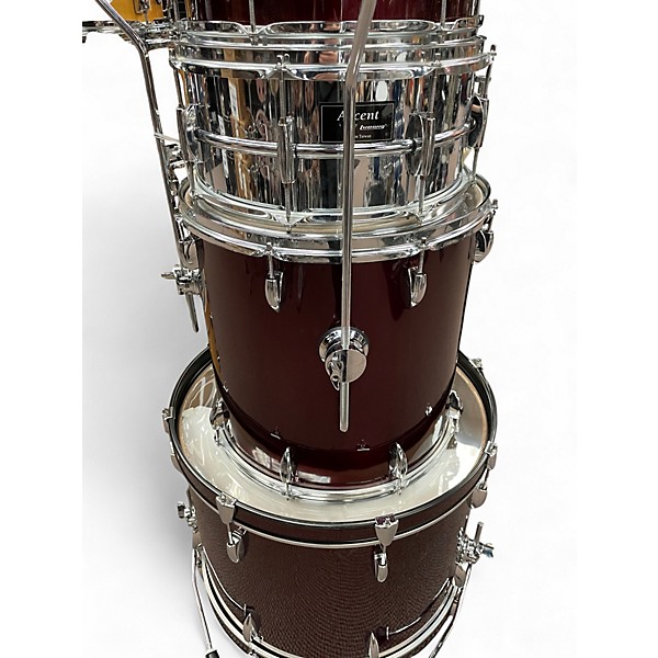 Used Ludwig 5 Piece Accent Wine Red Drum Kit