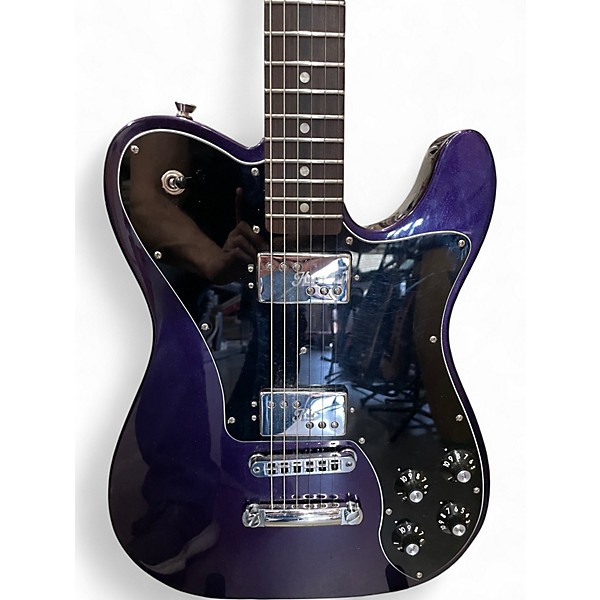 Used Fender DELUXE KINGFISH TELECASTER Purple Solid Body Electric Guitar