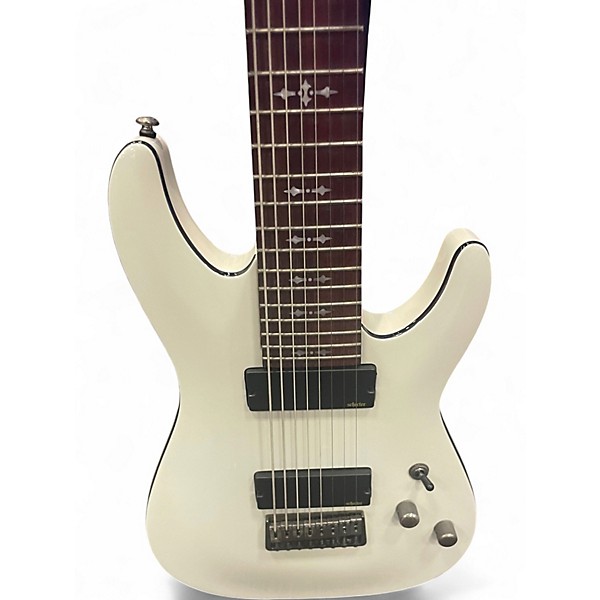 Used Schecter Guitar Research Omen 8 WHITE Solid Body Electric Guitar
