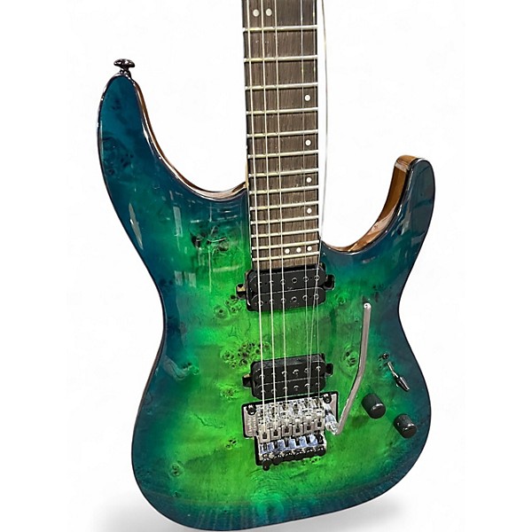 Used Schecter C-6 FR Pro Green Solid Body Electric Guitar