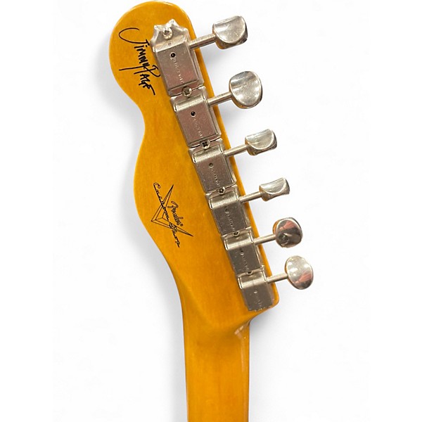 Used Fender Custom Shop Jimmy Page Mirror Telecaster White Blonde Solid Body Electric Guitar