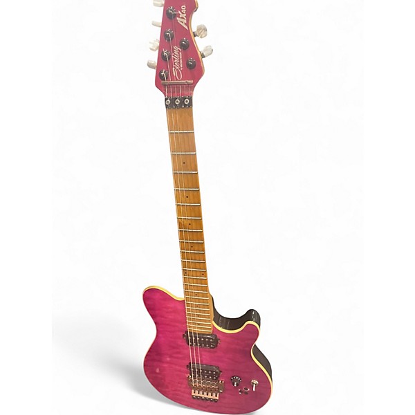 Used Sterling by Music Man AX40 trans pink Solid Body Electric Guitar