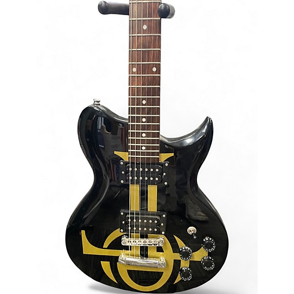 Used Washburn W115ANC Black and Gold Solid Body Electric Guitar