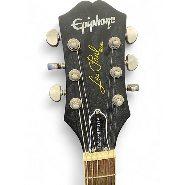 Used Epiphone Les Paul Traditional Pro IV Black Solid Body Electric Guitar