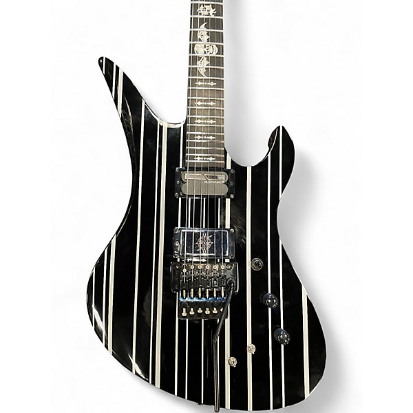 Used Schecter Guitar Research Synyster Gates Signature Custom S Black Pinstripes Solid Body Electric Guitar