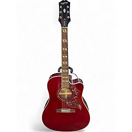 Used Epiphone Hummingbird EC Candy Apple Red Acoustic Electric Guitar