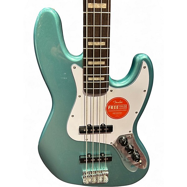 Used Squier AFFINITY SERIES ACTIVE JAZZ BASS Mystic Seafoam Electric Bass Guitar