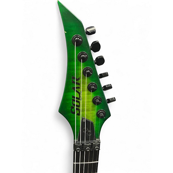Used Solar Guitars e1.6frlb Green Solid Body Electric Guitar