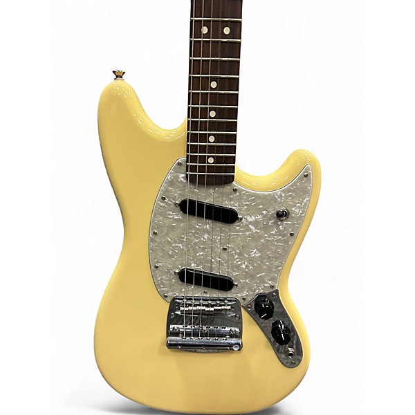 Used 2023 Fender American Performer Mustang Vintage White Solid Body Electric Guitar