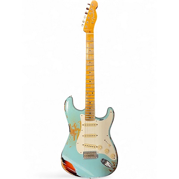 Used Fender Limited Relic Mich Maker Surf Green Relic Solid Body Electric Guitar