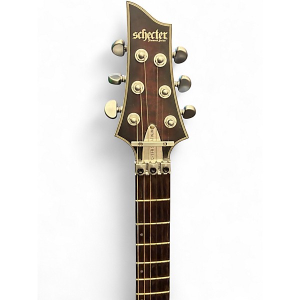 Used Schecter Guitar Research C1 Floyd Rose Platinum Crimson Burst Solid Body Electric Guitar