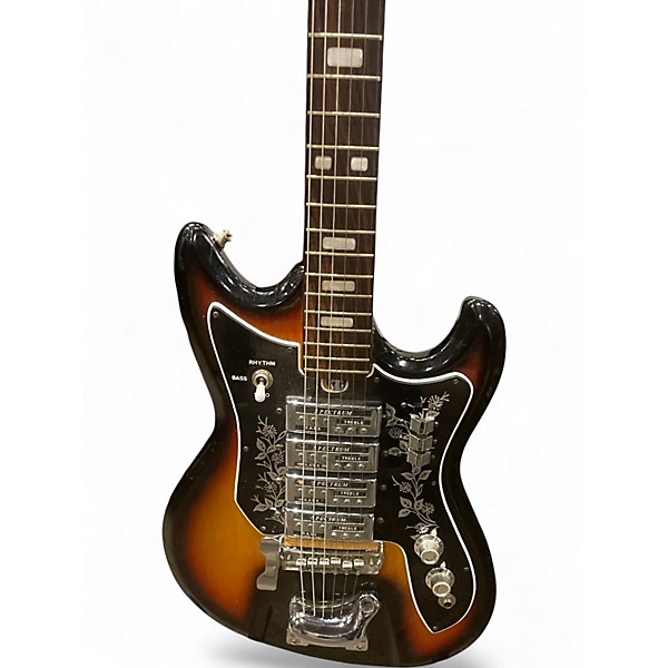 Vintage 1970s Teisco ET440 Spectrum 2 Tone Sunburst Solid Body Electric Guitar