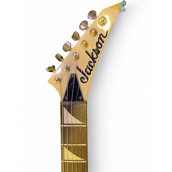 Used 2006 Jackson MIJ Pro Series RR5 Rhoads Ivory with Black Pinstripes Solid Body Electric Guitar