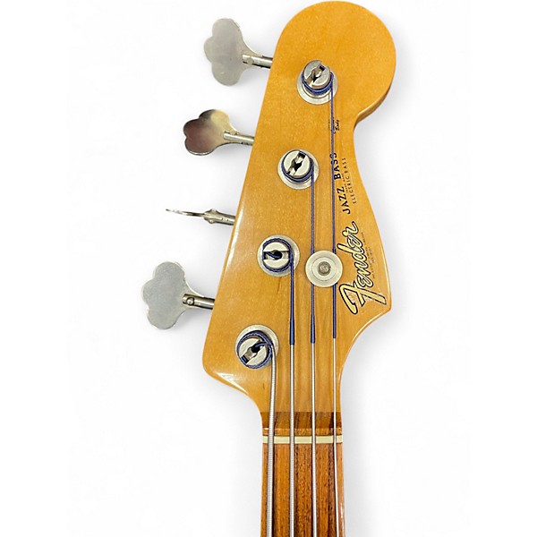Used 2002 Fender Jaco Pastorius Signature Relic Jazz Bass Fretless 3 Tone Sunburst Electric Bass Guitar