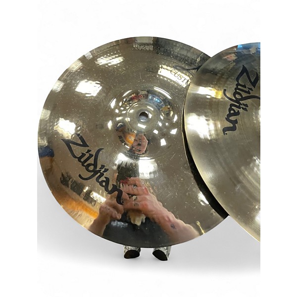Used Zildjian 14in A Custom Hi Hat Pair Cymbal