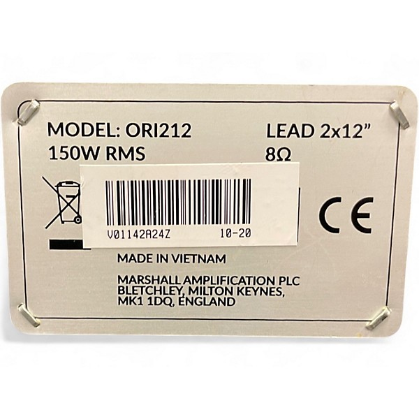 Used 2020 Marshall ORI212 Guitar Cabinet