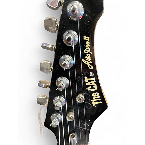 Used Aria THE CAT Black Solid Body Electric Guitar