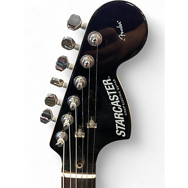 Used Starcaster by Fender Stratocaster Black Solid Body Electric Guitar