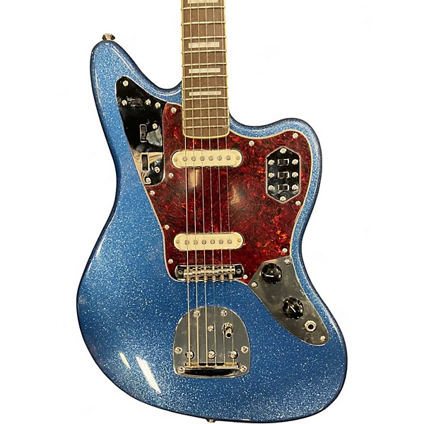 Used Squier Limited Edition Classic Vibe 70s Jaguar blue sparkle Solid Body Electric Guitar