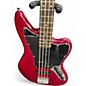 Used Squier Vintage Modified Jaguar Bass Crimson Red Trans Electric Bass Guitar