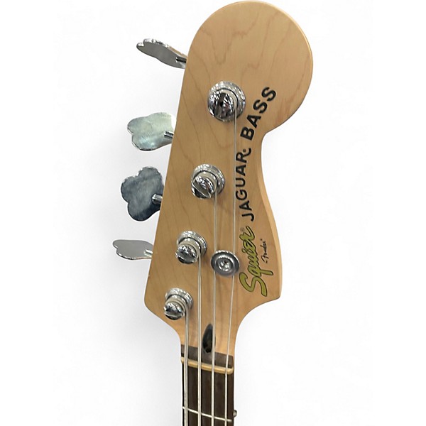 Used Squier Vintage Modified Jaguar Bass Crimson Red Trans Electric Bass Guitar