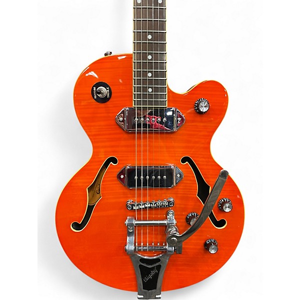 Used Epiphone Wildkat with Bigsby Orange Hollow Body Electric Guitar