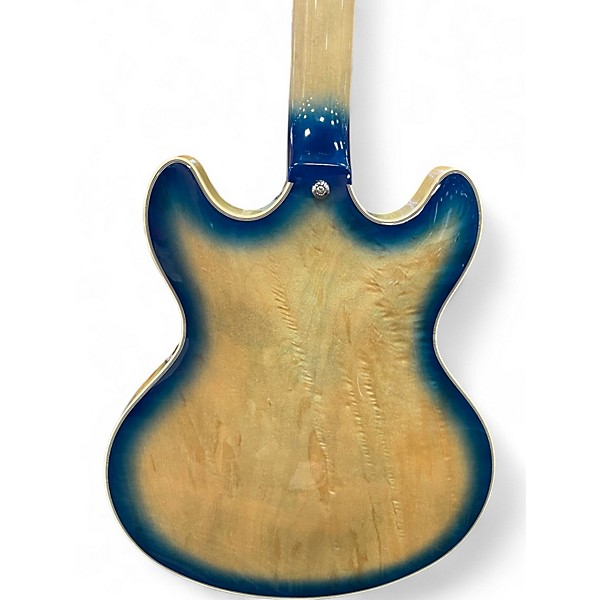 Used D'Angelico Premier Series DC Blue Burst Hollow Body Electric Guitar