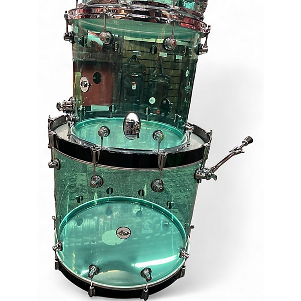 Used DW 5 Piece DESIGN ACRYLIC 5 PIECE Sea Glass Drum Kit