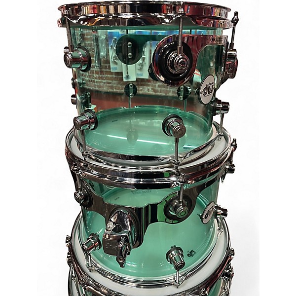 Used DW 5 Piece DESIGN ACRYLIC 5 PIECE Sea Glass Drum Kit