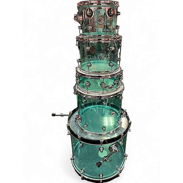 Used DW 5 Piece DESIGN ACRYLIC 5 PIECE Sea Glass Drum Kit