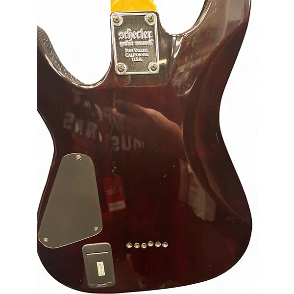 Used Schecter Guitar Research Demon 6 Crimson Red Burst Solid Body Electric Guitar