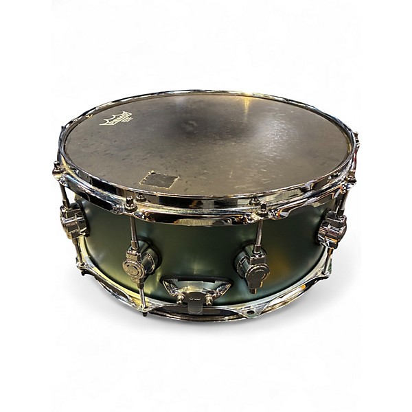 Used DW 6X14 Design Series Snare Sage Green Metallic Drum
