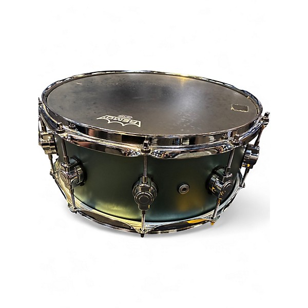 Used DW 6X14 Design Series Snare Sage Green Metallic Drum