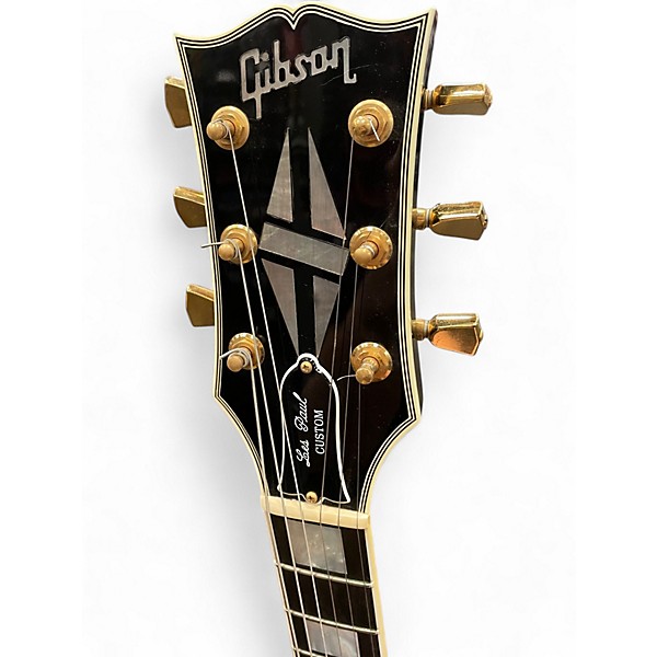 Vintage 1990 Gibson Les Paul Custom Black Solid Body Electric Guitar