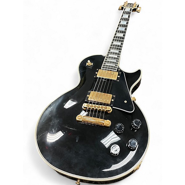 Vintage 1990 Gibson Les Paul Custom Black Solid Body Electric Guitar