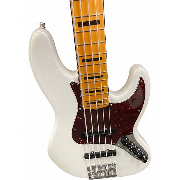 Used Fender American Ultra Jazz Bass V Antique White Electric Bass Guitar