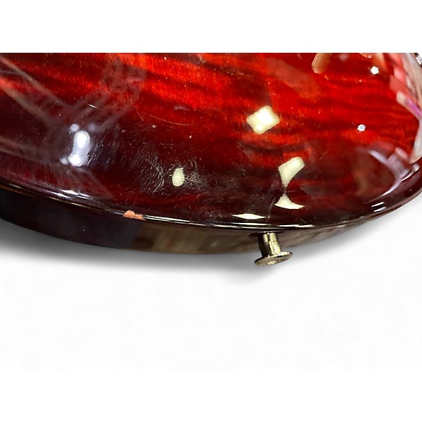 Used PRS CE 24 Semi-Hollow Flame Maple Top Cherry Redburst Hollow Body Electric Guitar