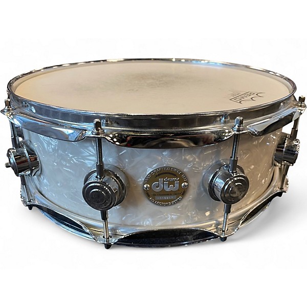 Used DW 4 Piece Collector's Series White Marine Pearl Drum Kit