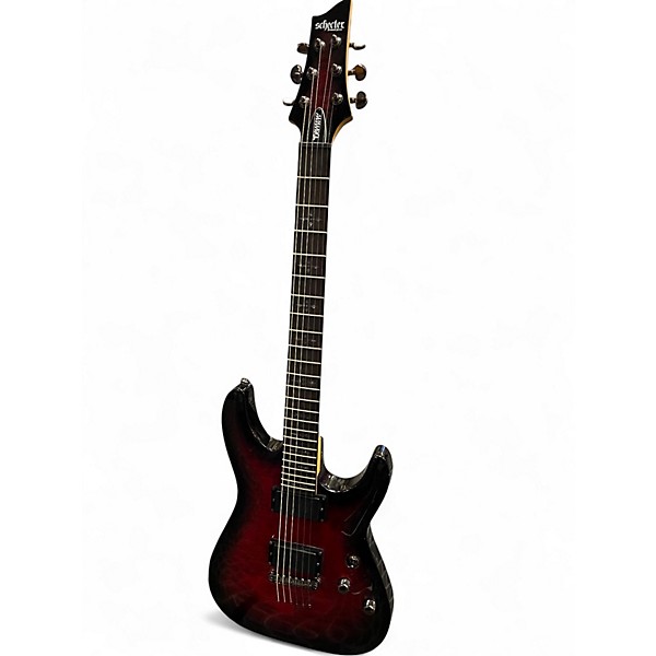 Used Schecter Guitar Research Demon 6 Crimson Red Burst Solid Body Electric Guitar