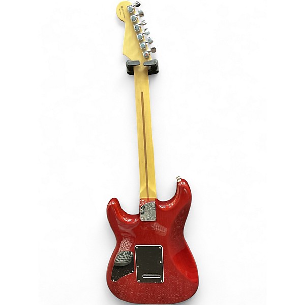 Used Fender American Deluxe Stratocaster QMT CHERRY RED Solid Body Electric Guitar