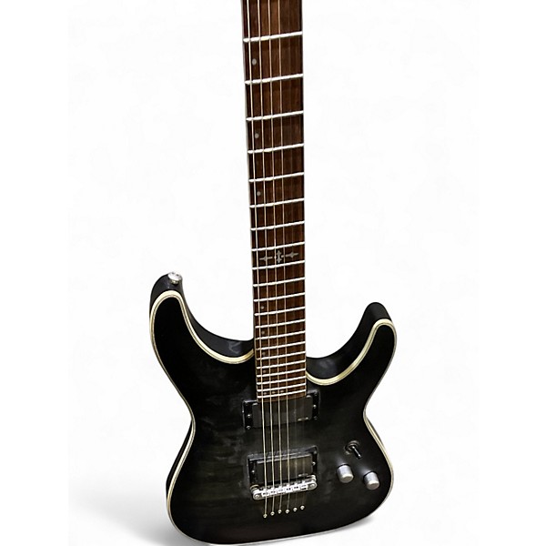Used Schecter Guitar Research C1 Platinum TRANSLUCENT BLACK Solid Body Electric Guitar