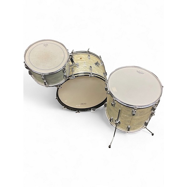 Vintage 1966 Ludwig 3 Piece Superclassic  White Marine Pearl Drum Kit