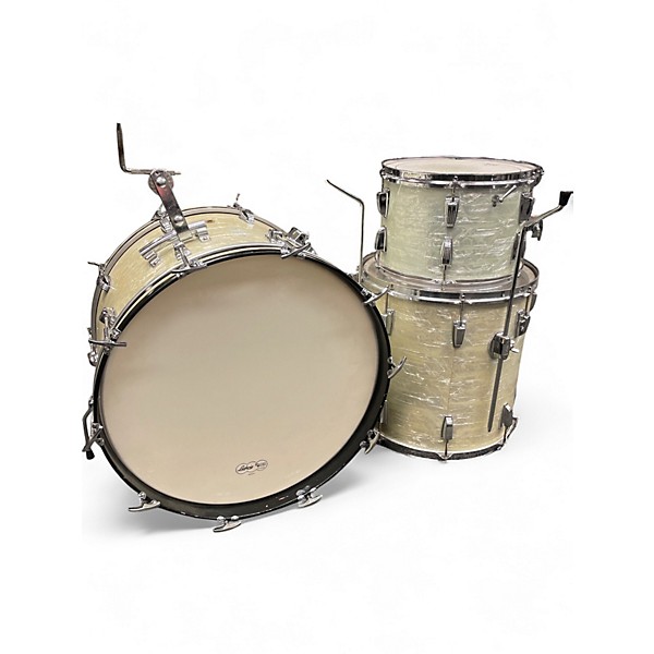 Vintage 1966 Ludwig 3 Piece Superclassic  White Marine Pearl Drum Kit