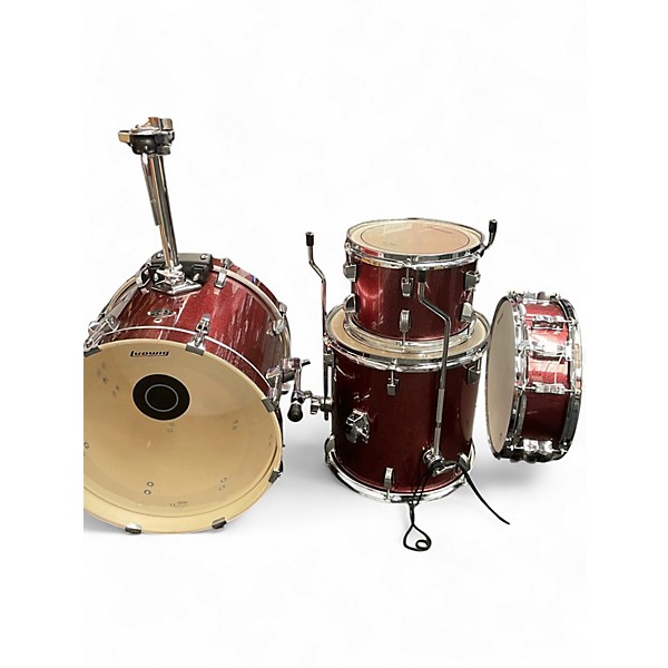 Used Ludwig 4 Piece Breakbeats By Questlove Red Sparkle Drum Kit