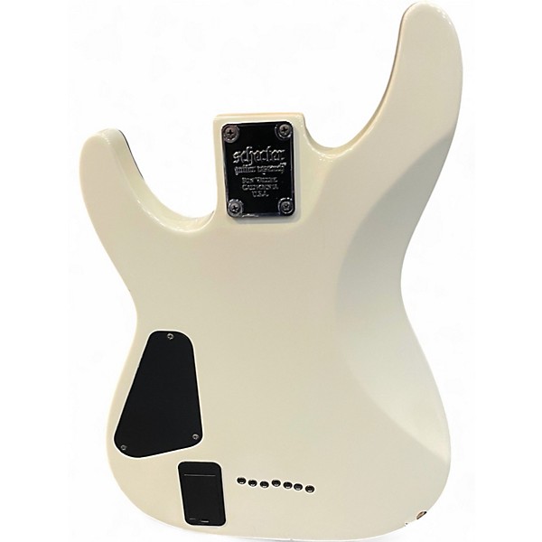 Used Schecter Guitar Research Demon 7 String White Solid Body Electric Guitar