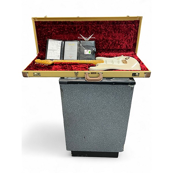 Used 2019 Fender vintage custom 57 stratocaster Trans White Solid Body Electric Guitar